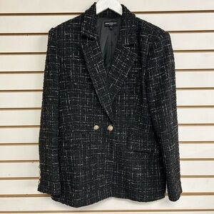 Generation Love Irene Tailored Tweed Blazer Size XL Black & White Business